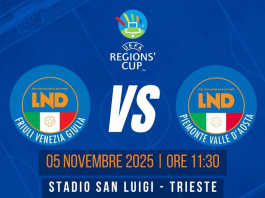 Uefa Regions’ Cup C.R. FRIULI V.G. – C.R. PIEMONTE V.A. – Mercoledì 5 Novembre 2025