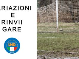 VARIAZIONI E RINVII GARE 14-15 Febbraio 2026