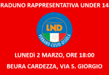 RADUNO RAPPRESENTATIVA UNDER 14 Lunedì 2 marzo 2026
