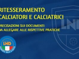 PRECISAZIONI IN MERITO AL RINNOVO DEL TESSERAMENTO ANNUALE PRESSO SOCIETÀ ATTUALE (PRELAZIONE NUOVA STAGIONE) – Termini, modalità e documentazione richiesta