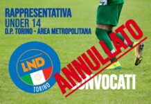ANNULLAMENTO RADUNO Rappresentativa provinciale Under 14 Torino (Area Metropolitana) del 6/05/2026
