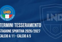 TERMINI DI TESSERAMENTO Stagione Sportiva 2026/2027