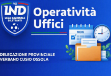 OPERATIVITÀ SEDE Dal 3 al 8 agosto 2026