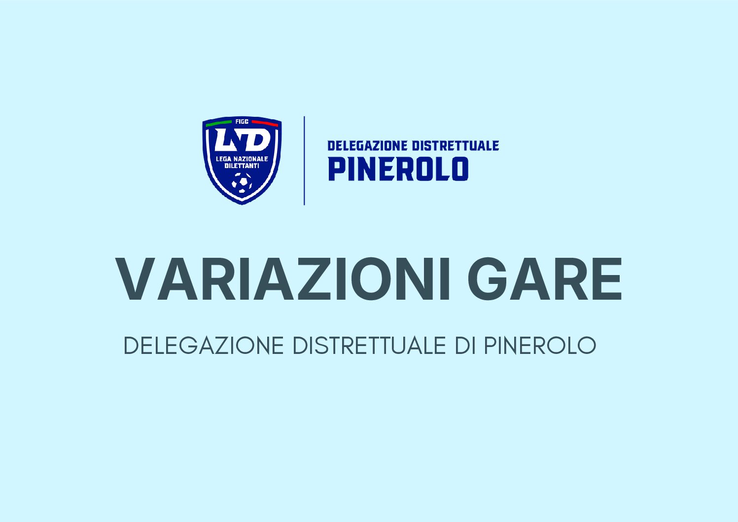 VARIAZIONI GARE 16 SETTEMBRE 2026