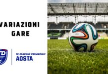 VARIAZIONI GARE COPPA V.D.A. 30 Settembre 2026
