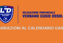 VARIAZIONI AL CALENDARIO GARE