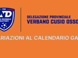 VARIAZIONI AL CALENDARIO GARE